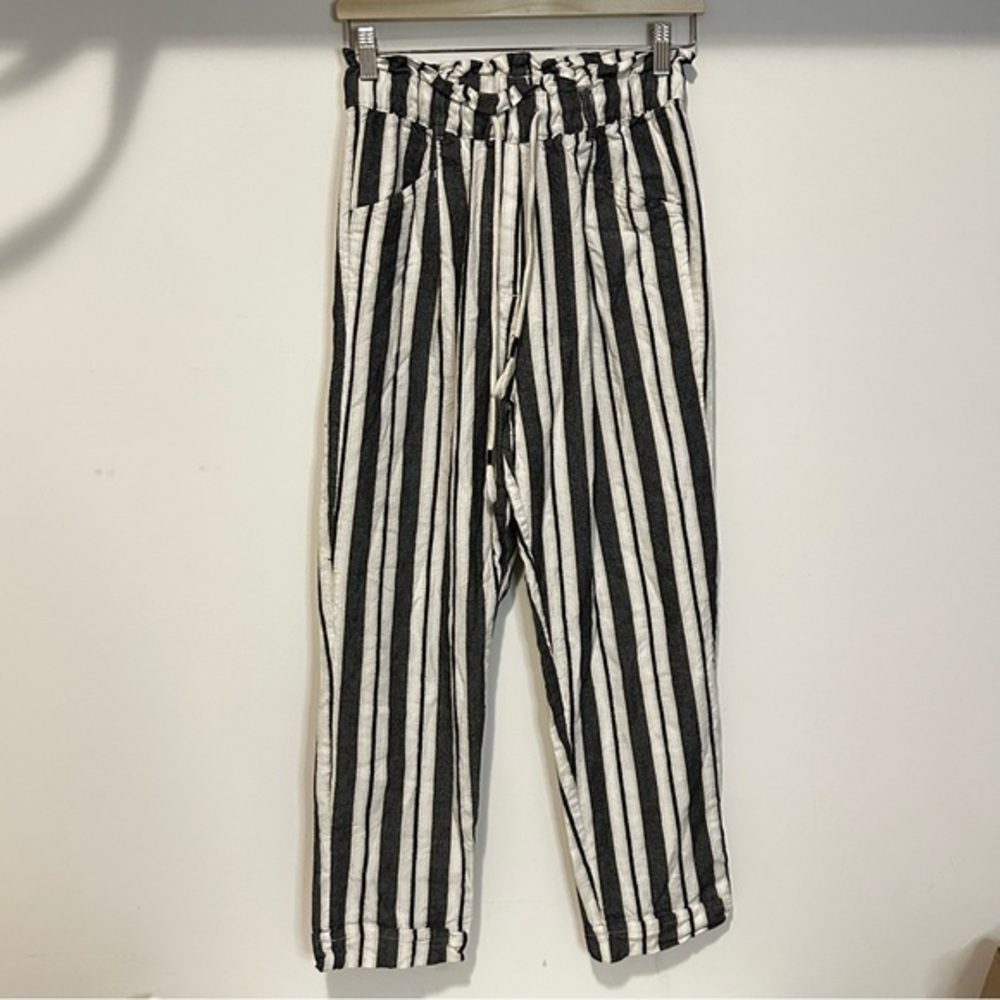 Harlow Pinstripe Tie Waist Pants